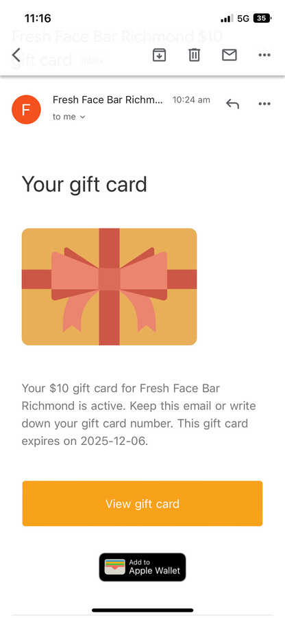 Fresh Face Bar E-Gift Card